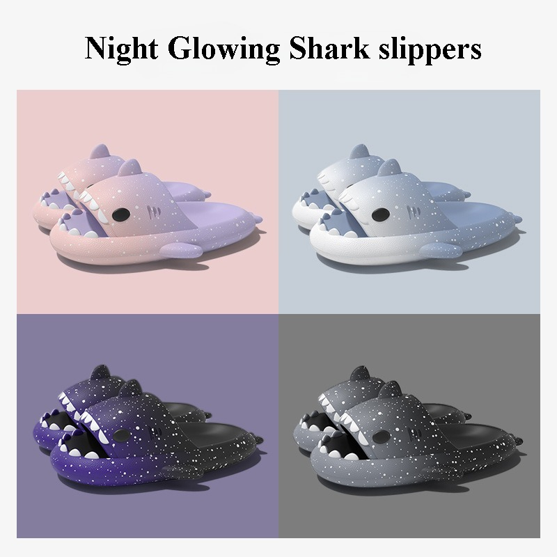 Men'S Shoes With Platform - Cute Cartoon Shark Slippers For Women