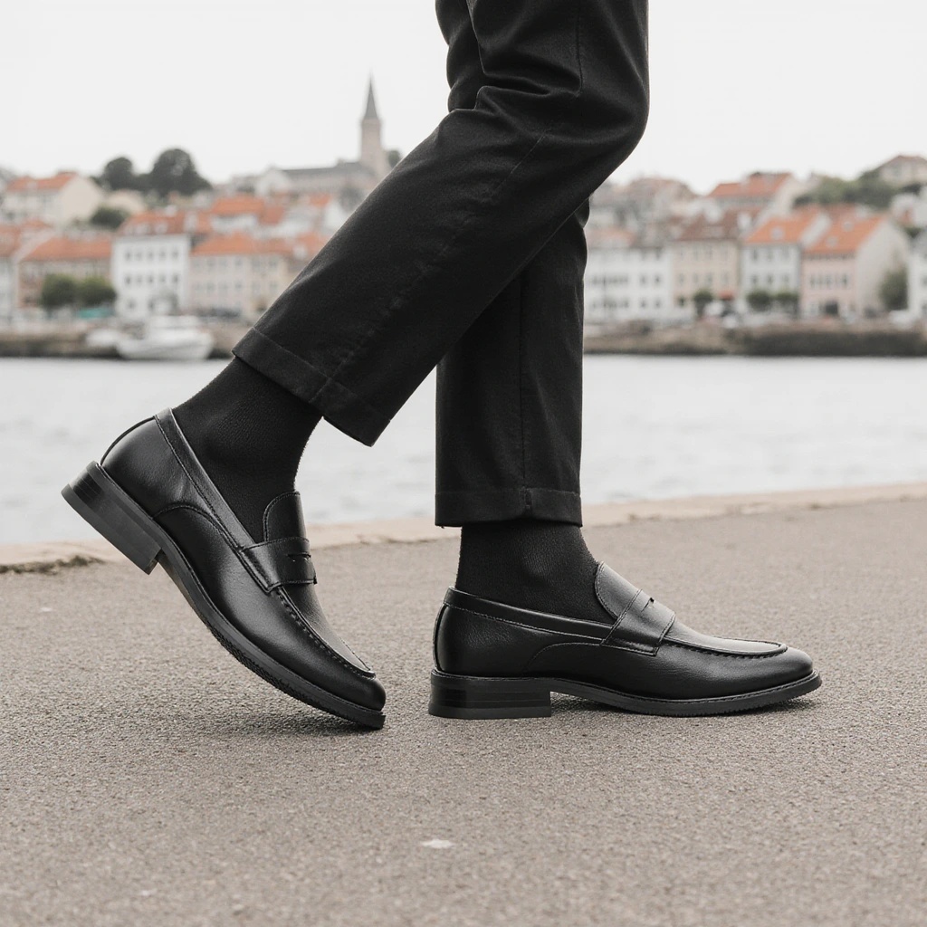 Men's Black Penny Loafers Clas - Men Shoes Boss 评论和价格