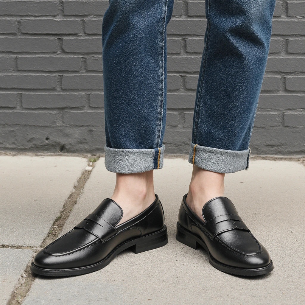 Men's Black Penny Loafers Clas - Men Shoes Boss 评论和价格