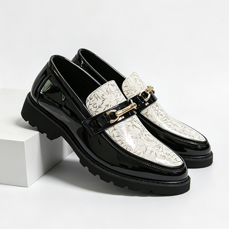 Men Two Tone Bamboo Print Pate - Men Shoes Boss 评论和价格