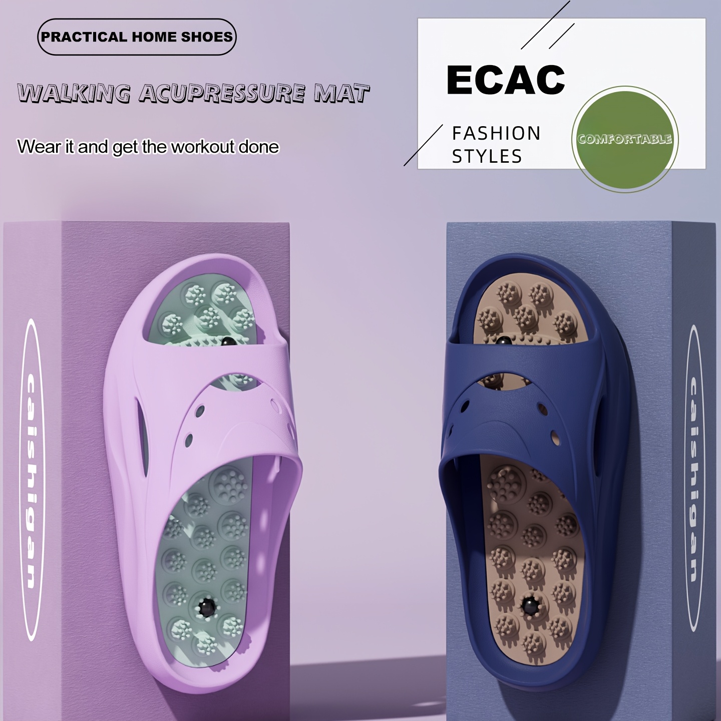 Women Men EVA Massage Slippers - Flip Flop Beach Men 评论和价格