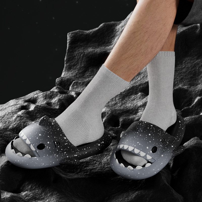 Cute Cartoon Shark Slippers Fo - Men'S Shoes With Platform 评论和价格