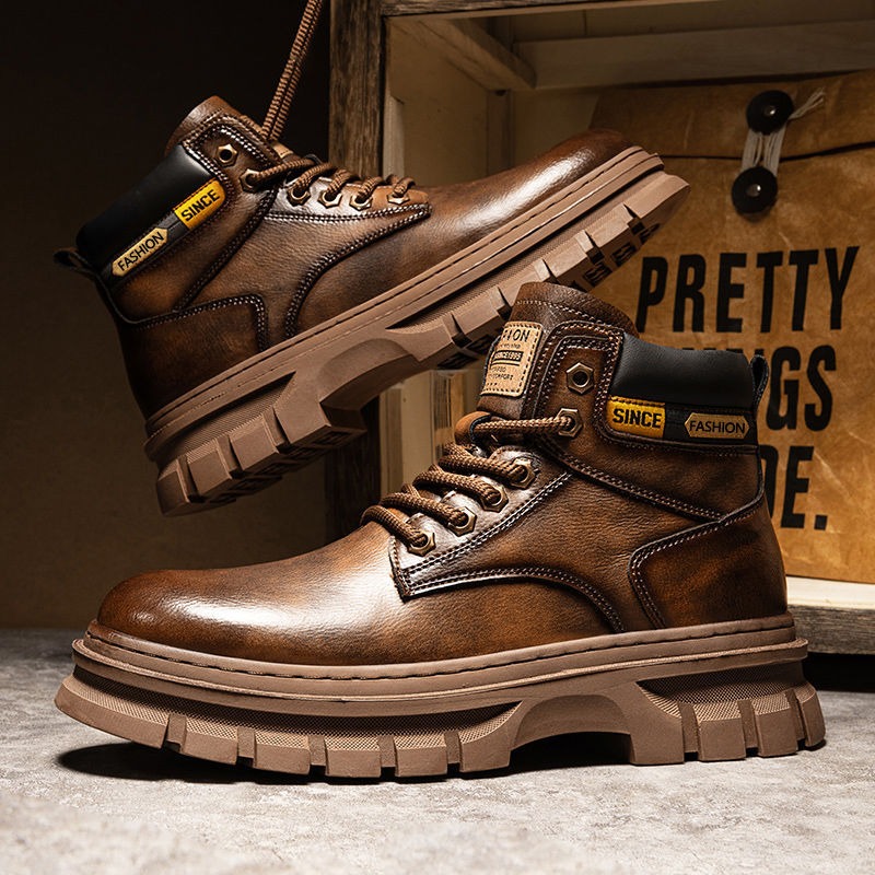Vintage Men Platform Ankle Boo - Chelsea Boots Suede 评论和价格