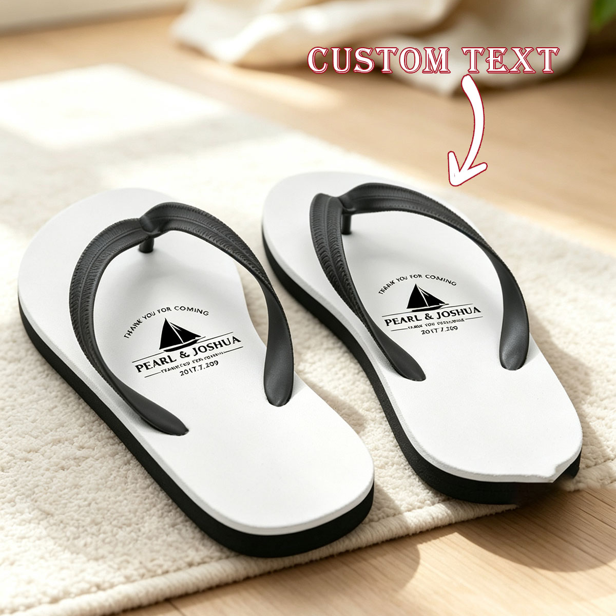 Customized fun flip flops for  - Flip Flop Beach Men 评论和价格