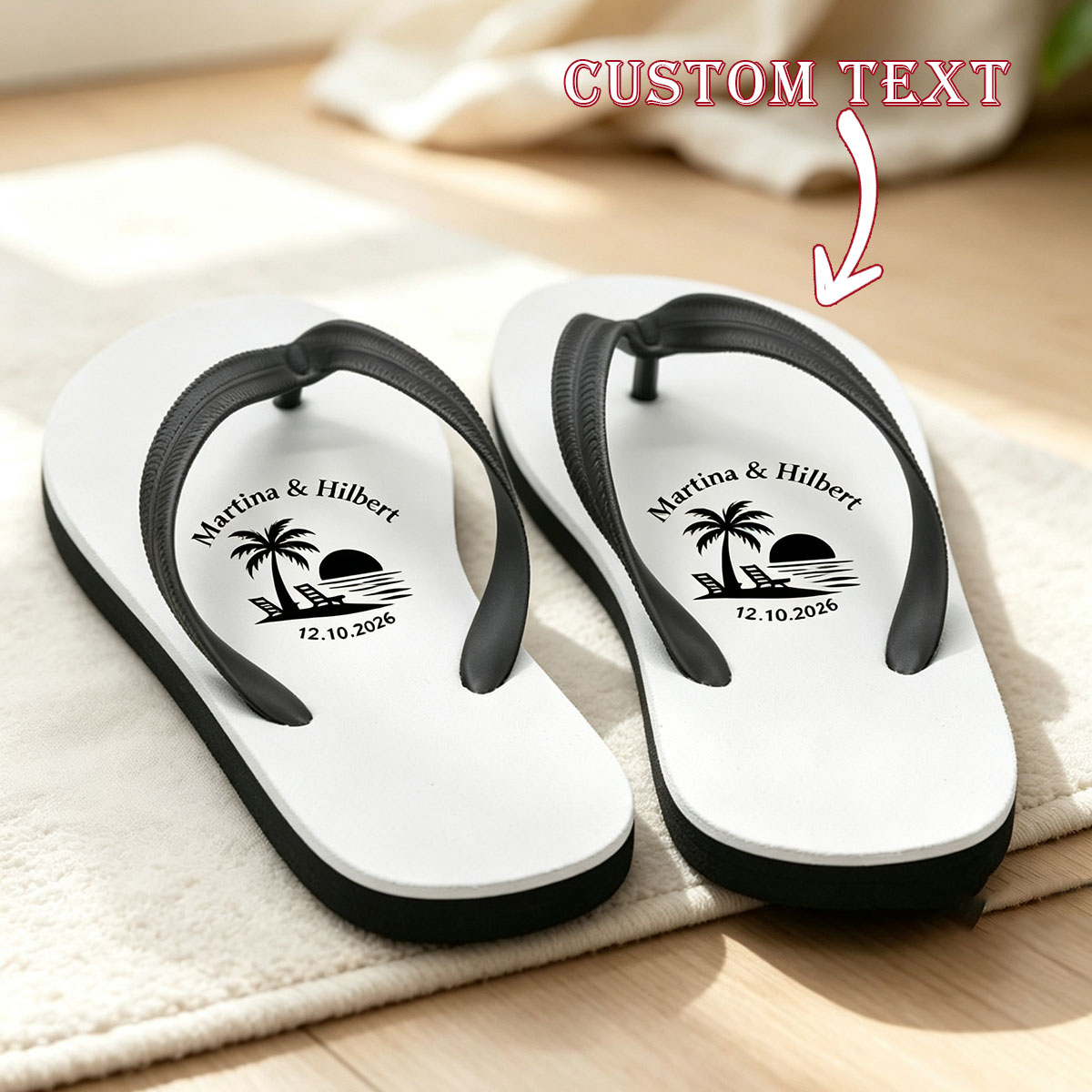 Customized fun flip flops for  - Flip Flop Beach Men 评论和价格