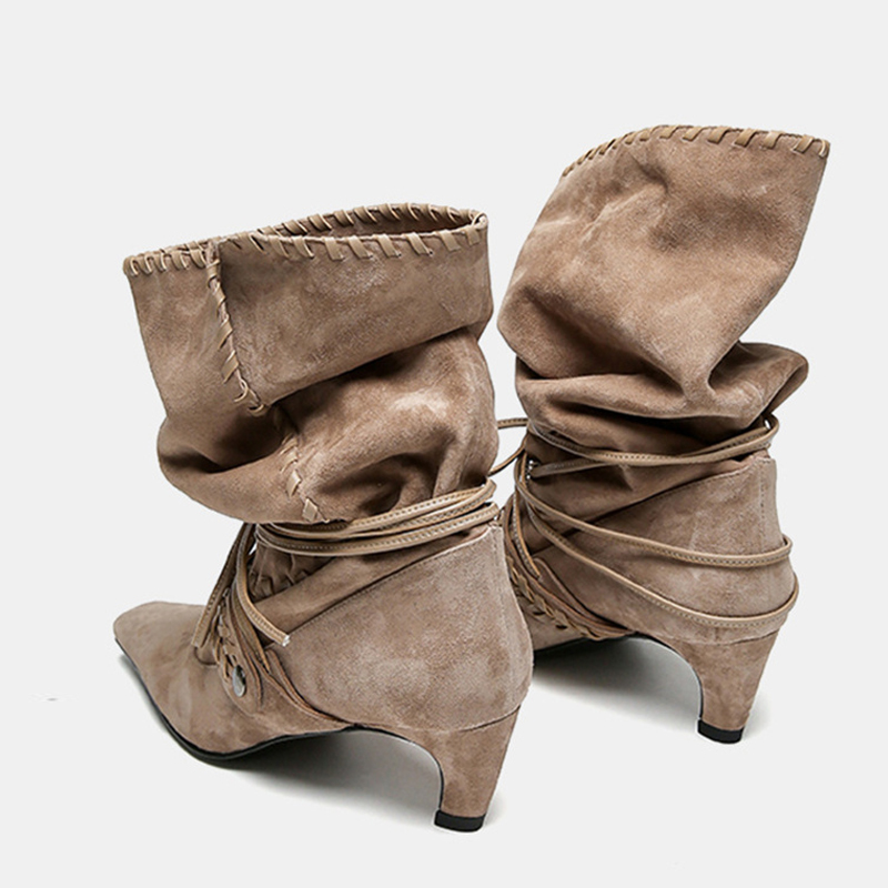 Liyke Autumn Winter Brown Sued - Chelsea Boots Suede 评论和价格