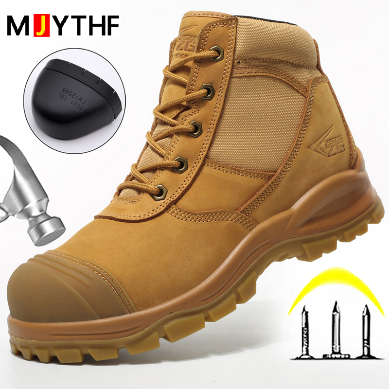 Genuine Leather Men's Boots Sa - Work Boot Steel Toe 评论和价格